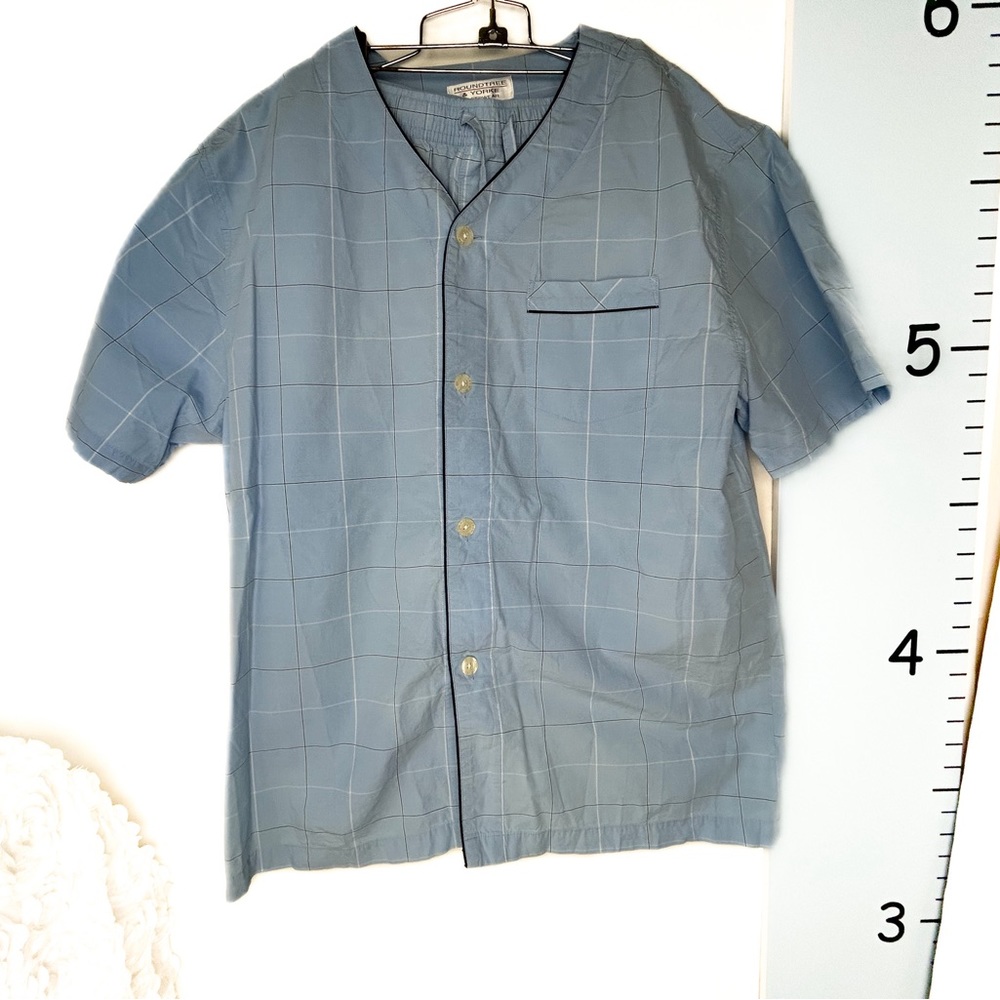 Roundtree & Yorke Light Blue Plaid 2PC‎ Pajamas Set Men's Large